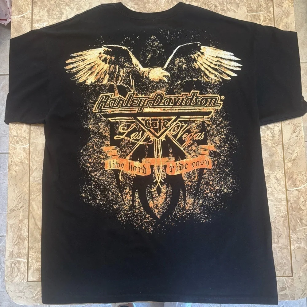 Harley-Davidson Las Vegas Cafe Eagle Graphic T-Shirt | Ride Hard Ride Easy XL